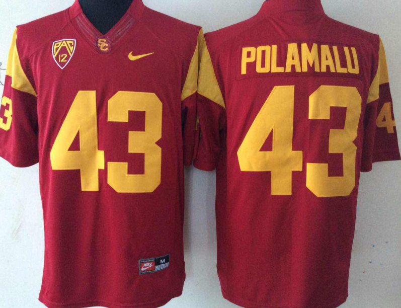 NCAA Men USC Trojans Red 43 POLAMALU